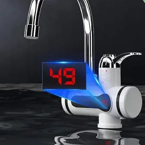 360° Electric Heating Tap Kitchen Bathroom Fast Instant Hot Water Heater Faucet - Picture 1 of 20