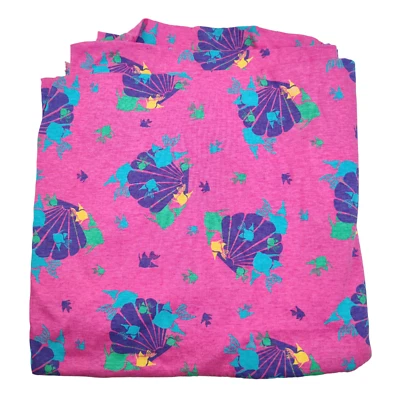 Vintage 90s Novelty Seashell Fish Knit Fabric 3.25yd Pink Cotton Poly Stretch - Image 1 of 4