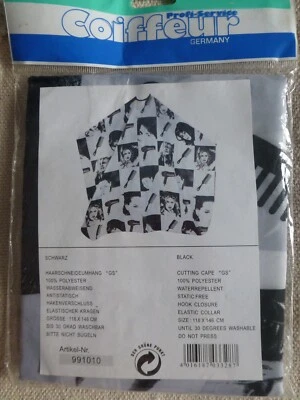 Haarschneide Friseur Umhang NEU 118 x 146 cm waschbar schwarz - weiß - Bild 1 von 4