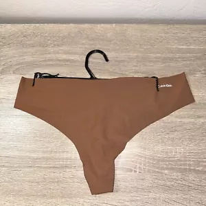 Calvin Klein Women’s XL Brown Laser Cut Seamless Thong Underwear Second Skin - Picture 1 of 5