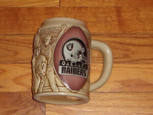 OAKLAND RAIDERS 6 INCH HIGH STEIN MADE IN BRAZIL EXCELLENT CONDITION