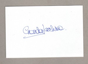 GLENDA JACKSON - ORIGINAL HAND-SIGNED INDEX CARD  1987 "WOMEN IN LOVE"