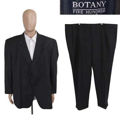 Botany 500 Super 120s Two Piece Gray Stripe Wool Suit 54S Portly Pants 54X29.5 - Image 1 of 4