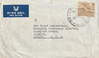 1961 New Zealand cover sent from Wellington to London England - Image 1 of 2