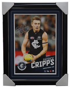 Patrick Cripps Signed Carlton Blues Official AFL Vertiramic Print Framed AFLPA - Bild 1 von 1