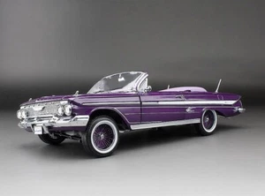 1:18 Scale 1961 Chevrolet Impala Lowrider Diecast Model Car PURPLE- with BOX - Picture 1 of 6