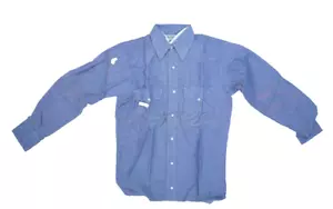 Vintage NOS Key Imperial Mens Medium Wash Blue Denim Pearl Snap Western Shirt 15 - Picture 1 of 8