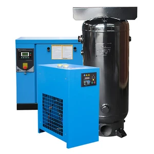 10Hp 3 Phase Rotary Screw Air Compressor + Refrigerated Air Dryer +60 Gal. Tank - Picture 1 of 10