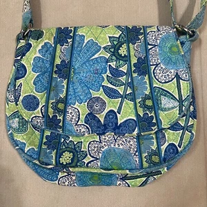 Vera Bradley DOODLE DAISY Blue Green Floral Crossbody Shoulder Bag & Wallet - Picture 1 of 17