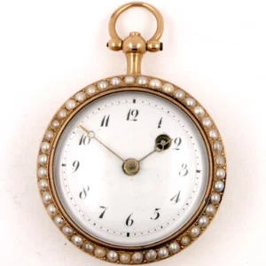 Antique Gold & Pearl Pocket Watch, verge - Swiss, c1800 - Picture 1 of 9