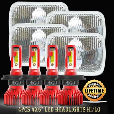 For Buick Regal Grand National 1984-1987 4PCS 4X6" LED Headlights Hi-Lo Beams A+ - Image 1 of 4