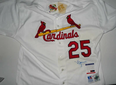SIGNED CARDINALS MARK MCGWIRE AUTOGRAPHED PRO SEWN JERSEY CERTIFIED PSA AA70211 - Image 1 of 4