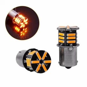 4X 1156 BA15S 21SMD Strobe Flash Auto Car LED Bulbs Signal Lights Amber LED Lamp - Picture 1 of 12
