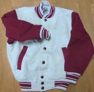 Youth Baseball 2 Jacket Fruit of loom Small 6-8 Gray body Classic Vintage - Picture 1 of 4