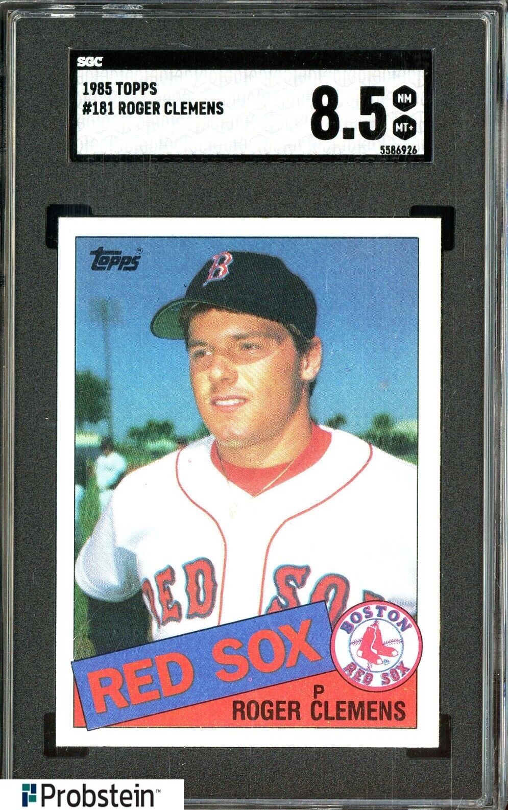 1985 Topps #181 Roger Clemens Boston Red Sox RC Rookie SGC 8.5 NM-MT+