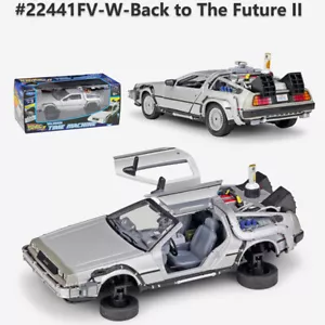 1:24 Back To The Future 2 Delorean Fly Mode Time Machine WELLY Metal Model Car - Picture 1 of 9