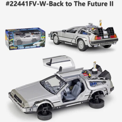 1:24 Back To The Future 2 Delorean Fly Mode Time Machine WELLY Metal Model Car - Image 1 of 4