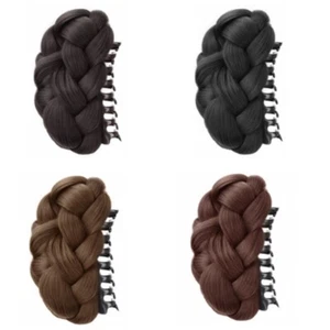 Realistic Braided Bun Clip High Temperature Fiber Claw Clip For Formal Occasion - Picture 1 of 12