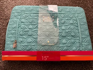 Kate Spade Türkis Blau Gesteppt Nylon 15" MacBook Pro Laptop Tasche Brandneu - Bild 1 von 1