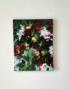 Ghost Of Christmas Past Painting, Christmas Original Abstract on canvas signed - Picture 1 of 7