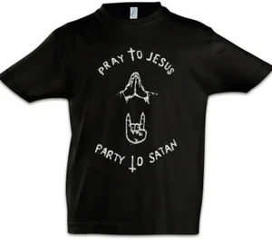 Pray To Jesus Party To Satan Kids Boys T-Shirt Carl Gallagher Shameless Fun - Picture 1 of 1