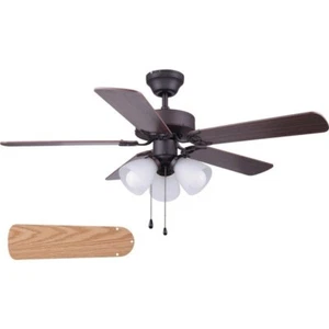 (1)-Home Impressions 42" Oil Rubbed Bronze Ceiling Fan, Light Kit.CF42STU5ORB-B - Picture 1 of 1