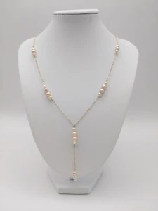 Tiffany And Company Perle und 10k Gold Lavalier Quaste zarte Kette Halskette - Bild 1 von 10