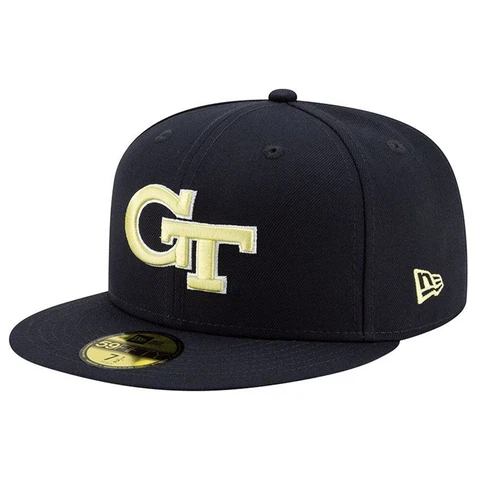 Georgia Tech Yellow Jackets New Era 5950 Fitted Baseball Hat - Navy Cover