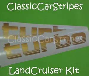 TURBO GOLD Pair Stickers Decal For Toyota Landcruiser 100 series - Picture 1 of 1