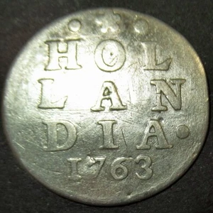 Certificate Authenticity 1763 Dutch Colonial New York Silver Loin Dime Hollandia - Picture 1 of 4