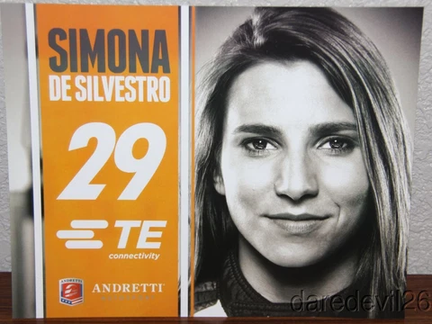2015 Simona de Silvestro TE Connectivity Honda Indy 500 Indy Car postcard Cover