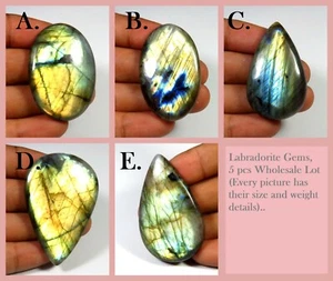 Lotto all'ingrosso 5 pz taccuini naturali multi-flash gemme labradorite LR-281 - Foto 1 di 11