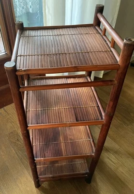 Mobile scaffale in bambù 4 ripiani, solido, leggero, autentico, artigianato vero - Immagine 1 di 4