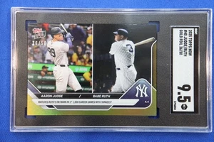 2025 Topps Now #40 AARON JUDGE & BABE RUTH Gold Foil /50 HR Mark Card SGC 9.5 MT - Picture 1 of 8