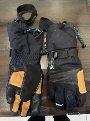 Mountain Hardwear High Exposure Gore-Tex Gloves Black Leather Mens Medium - Image 1 of 2