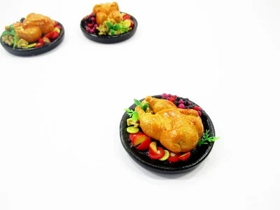 Dollhouse Miniatures Christmas Food Roast Turkey Chicken Thanksgiving 16181 - Image 1 of 4