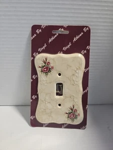 Vintage Athena California Ceramic Switch Plate Cover with Floral Design - Picture 1 of 1