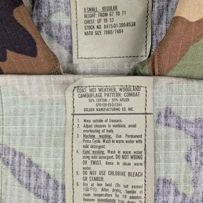Chaquetas de camuflaje de bosque BDU militar de Estados Unidos 1993-1996 de colección como nuevas Foto 1 de 2
