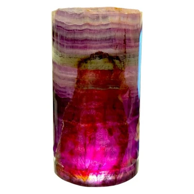 Wunderschöne Fluorit Lampe, Teelicht - Regenbogen Fluorit, Kristalllampe - Bild 1 von 4