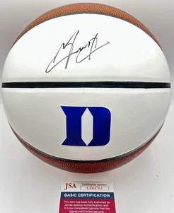 Grant Hill Signed Duke Blue Devils Basketball White Panel Autographed JSA COA - Picture 1 of 4