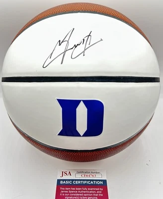 Baloncesto firmado por Grant Hill Duke Blue Devils panel blanco autografiado certificado de autenticidad JSA Foto 1 de 4
