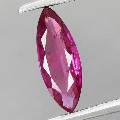0.96ct 10x4mm Marquise Natural Heated Purplish Red Ruby, Chanthaburi, Thailand - Image 1 of 4