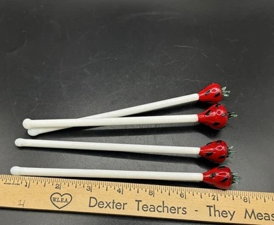 Fresa soplada arte vidrio cóctel bebida agitadores Swizzle Sticks vajilla Foto 1 de 4