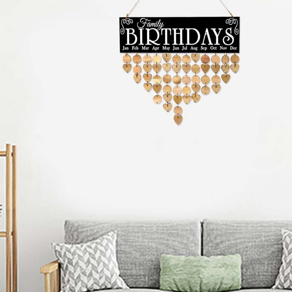  Wall Hanging Decoration Decorative Calendar Wooden Plaque DIY Pendant - Image 1 of 4