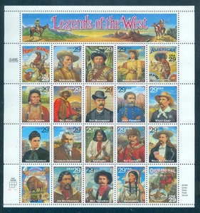 US  2870 Legends of the West, Recalled, Complete Sheet/20, Mint NH - Picture 1 of 1