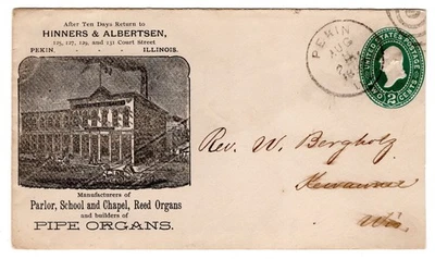 Pekin IL (Tazewell) Hinners & Albertsen Reed / Pipe Organs Music Advertising - Image 1 of 2