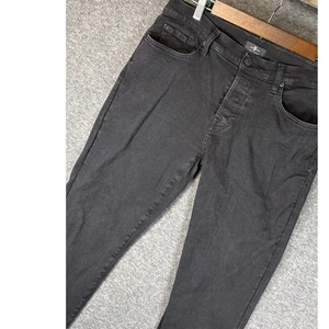 7 For All Mankind Josefina Black Denim Jeans Button Fly Women Size 28 Preppy EUC - Picture 1 of 13