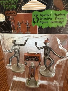 Lemax Spooky Town # 12044 Jitterbones Dance Party 3 piece set NIP Free Shipping - Picture 1 of 8