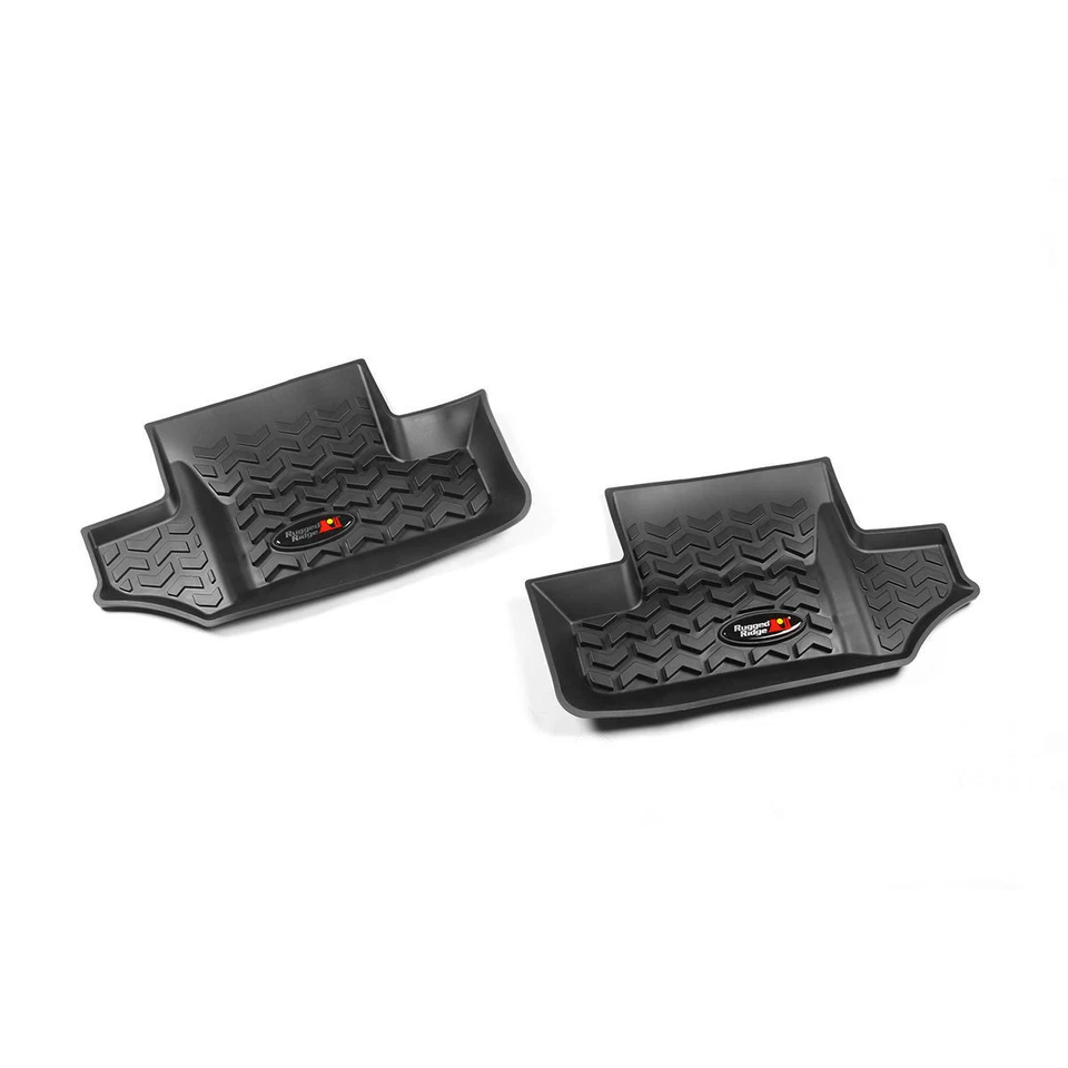 Задние черные напольные покрытия подходят для Jeep Wrangler 2007-2018 годов выпуска - Изображение 1 из 1