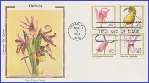 USA4 #2076-79 U/A COLORANO SILK FDC BL4 Orchides - Bild 1 von 1